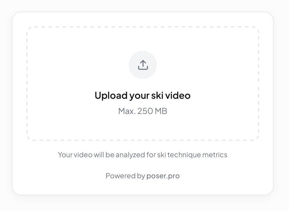 Poser Upload Widget preview showing clip upload interface